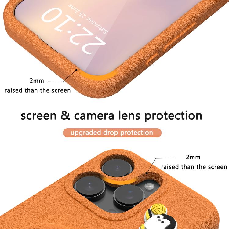 For iPhone 15 Pro Penguin Baby EVA Shockproof Phone Case with Holder