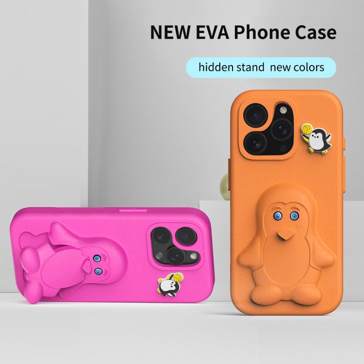 For iPhone 15 Pro Penguin Baby EVA Shockproof Phone Case with Holder