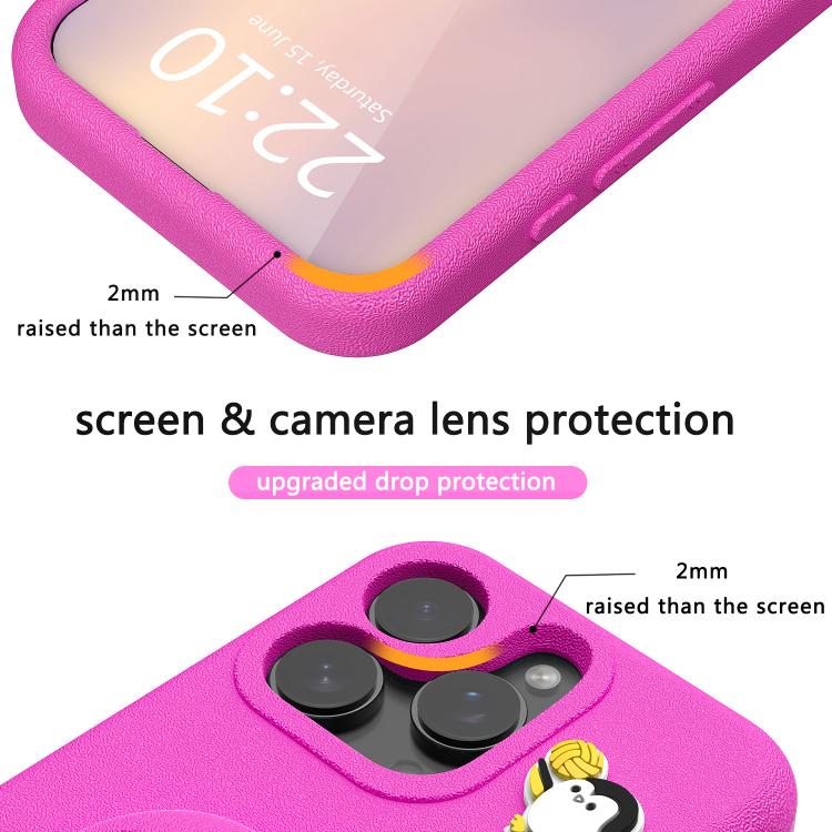 For iPhone 15 Pro Penguin Baby EVA Shockproof Phone Case with Holder