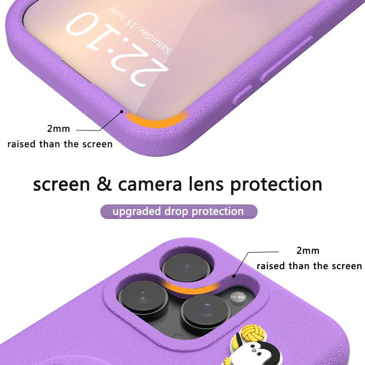 For iPhone 15 Pro Penguin Baby EVA Shockproof Phone Case with Holder