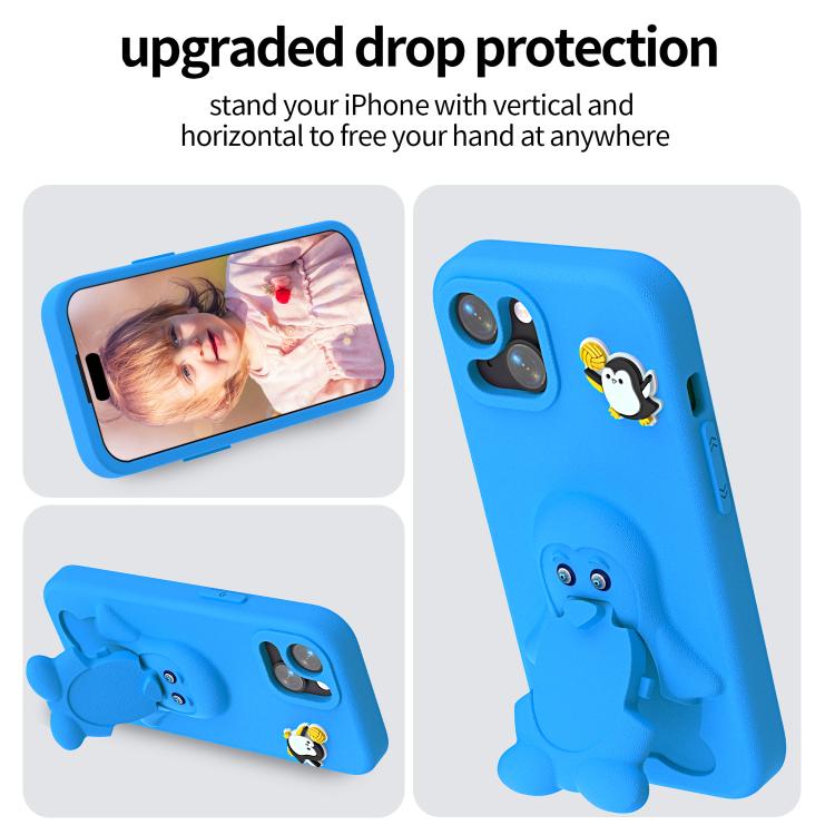 For iPhone 14 Pro Penguin Baby EVA Shockproof Phone Case with Holder