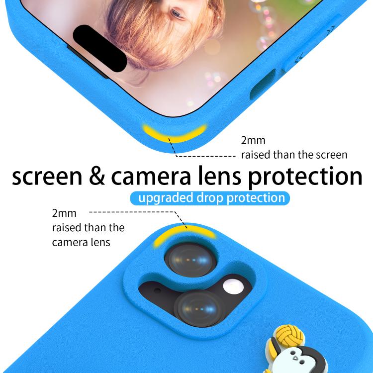 For iPhone 14 Pro Penguin Baby EVA Shockproof Phone Case with Holder