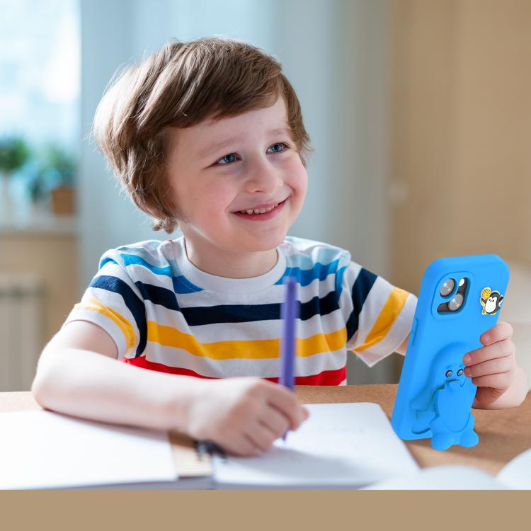 For iPhone 14 Pro Penguin Baby EVA Shockproof Phone Case with Holder