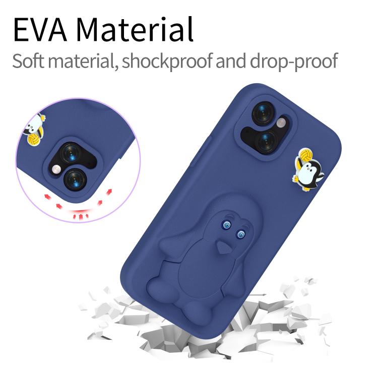 For iPhone 14 Pro Max Penguin Baby EVA Shockproof Phone Case with Holder
