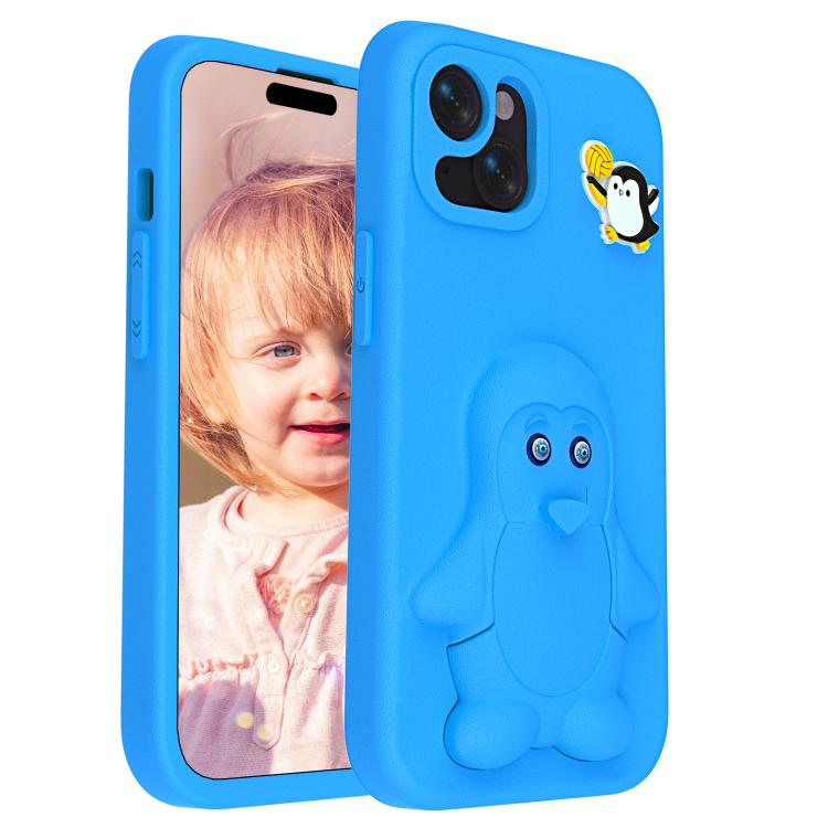 For iPhone 14 Pro Max Penguin Baby EVA Shockproof Phone Case with Holder