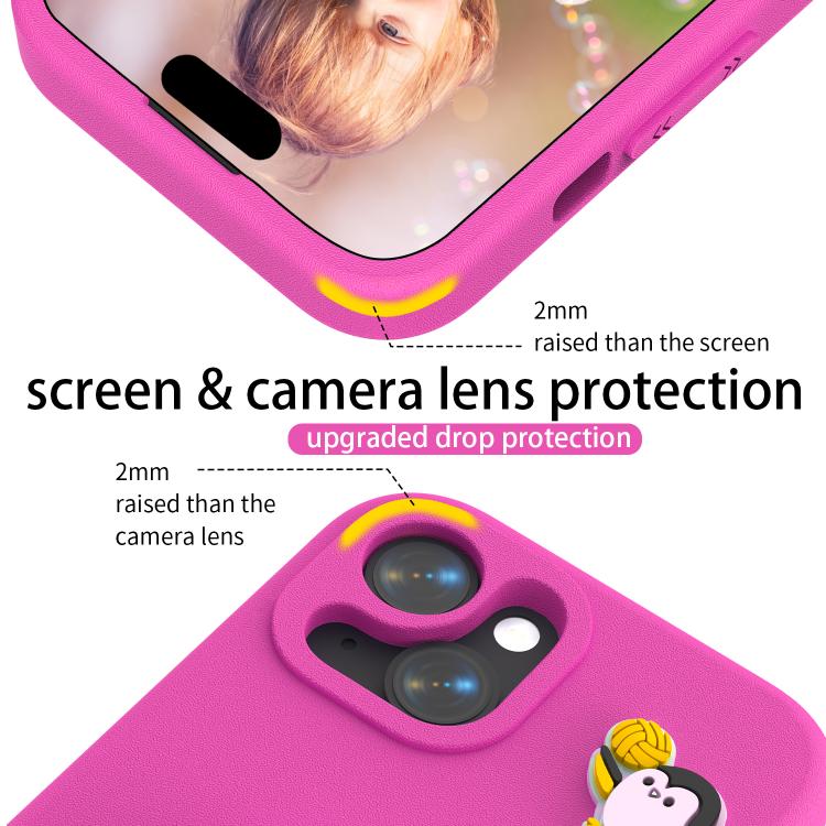 For iPhone 14 Pro Max Penguin Baby EVA Shockproof Phone Case with Holder