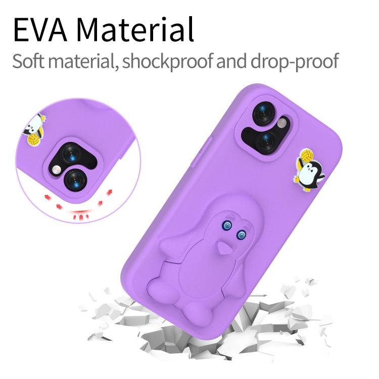 For iPhone 14 Pro Max Penguin Baby EVA Shockproof Phone Case with Holder