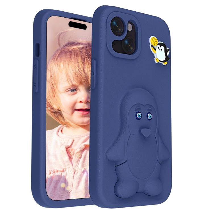 For iPhone 13 Pro Penguin Baby EVA Shockproof Phone Case with Holder