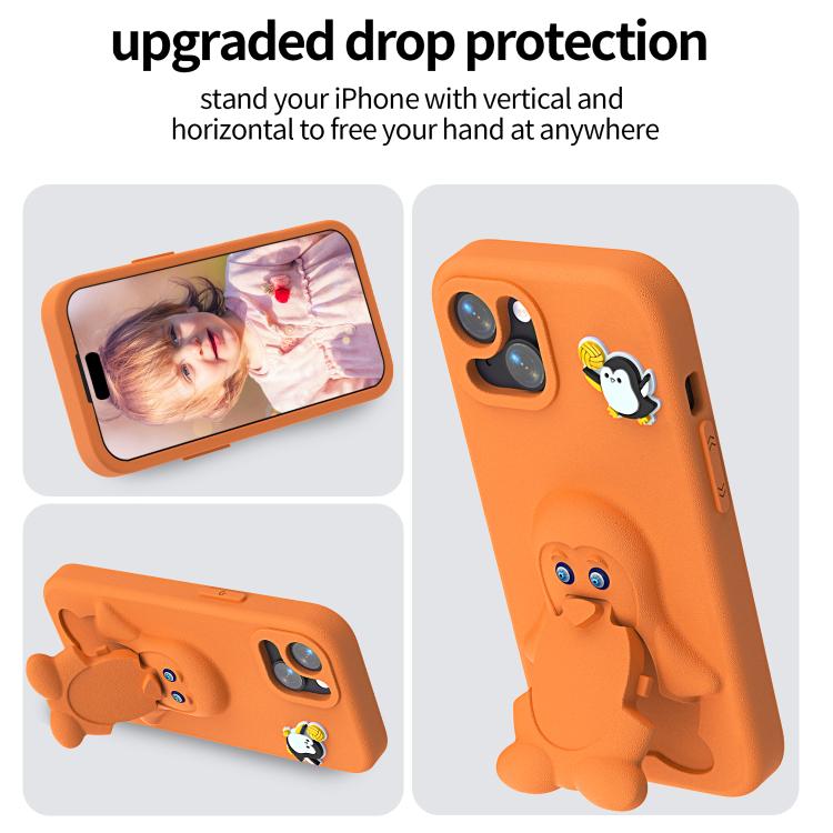 For iPhone 13 Pro Penguin Baby EVA Shockproof Phone Case with Holder