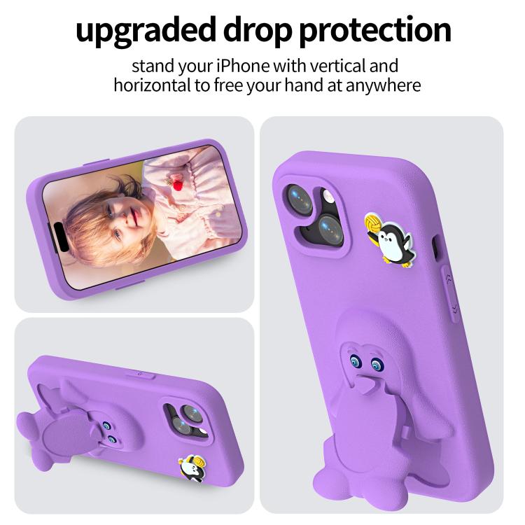 For iPhone 13 Pro Penguin Baby EVA Shockproof Phone Case with Holder