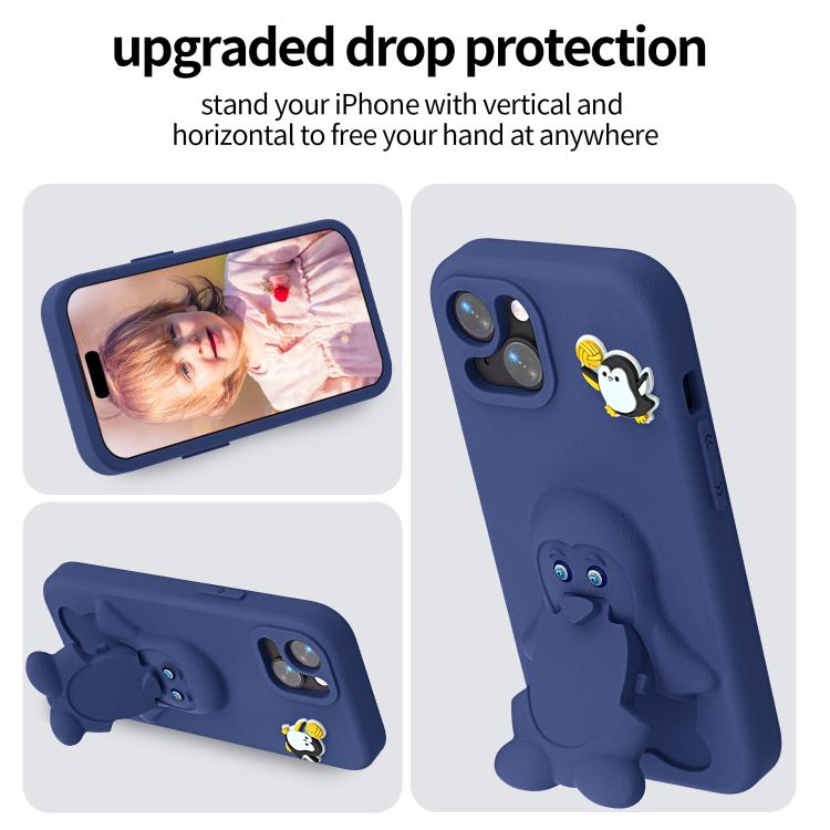 For iPhone 13 Pro Max Penguin Baby EVA Shockproof Phone Case with Holder