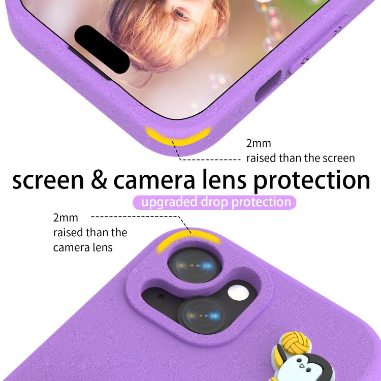 For iPhone 13 Pro Max Penguin Baby EVA Shockproof Phone Case with Holder