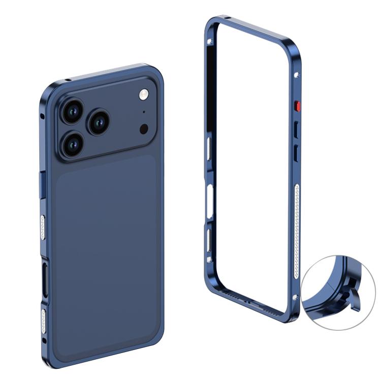 For iPhone 17 Pro Max Ultra-Thin Alloy Metal Frame Shockproof Phone Case