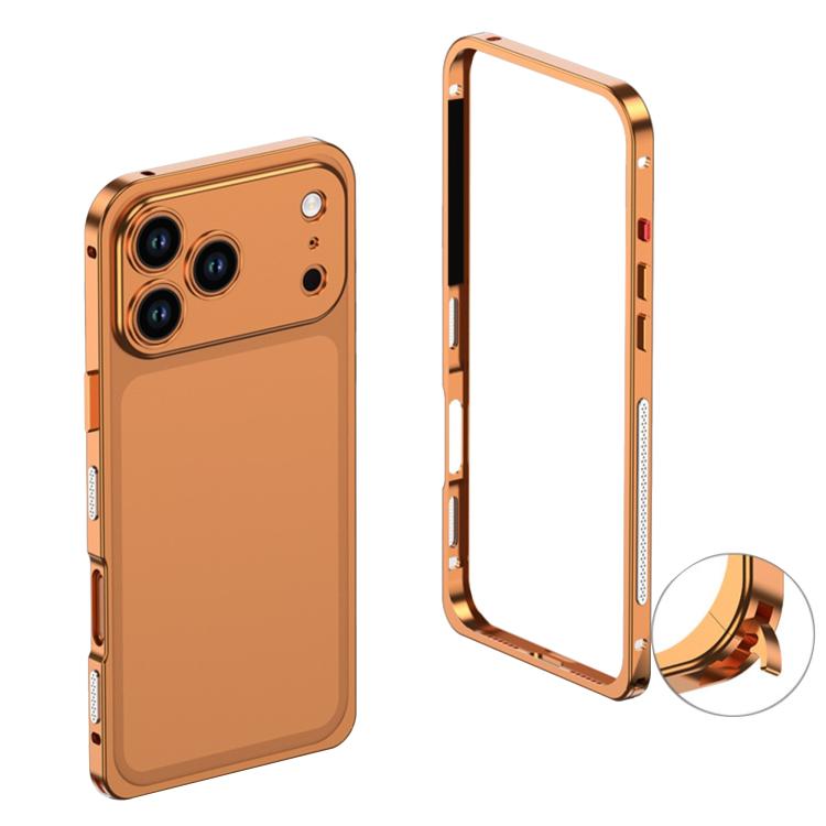 For iPhone 17 Pro Ultra-Thin Alloy Metal Frame Shockproof Phone Case