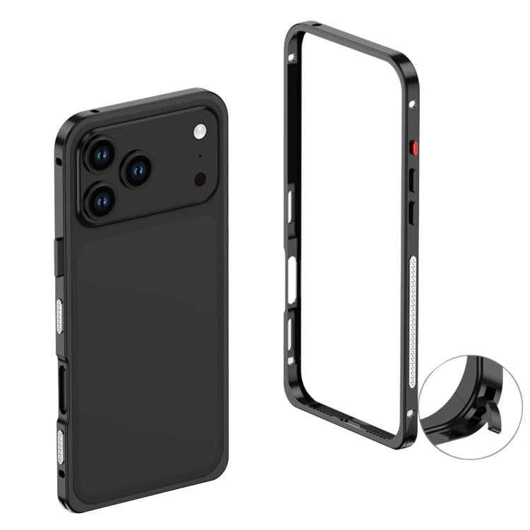 For iPhone 17 Pro Ultra-Thin Alloy Metal Frame Shockproof Phone Case