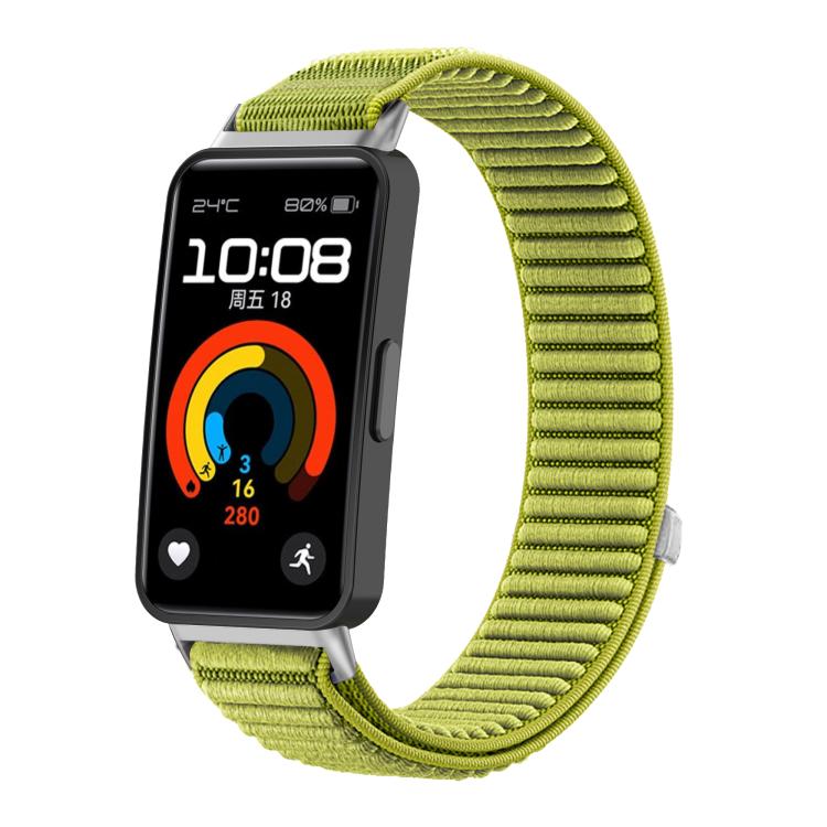 For Honor Band 10 / 9  Woven Nylon Hook And Loop Fastener Metal Interface Watch Band