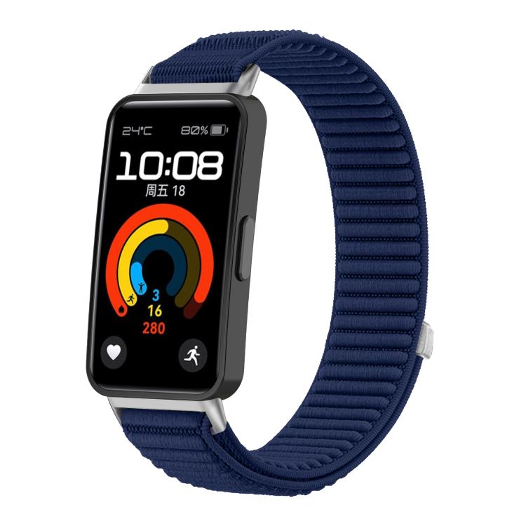 For Honor Band 10 / 9  Woven Nylon Hook And Loop Fastener Metal Interface Watch Band
