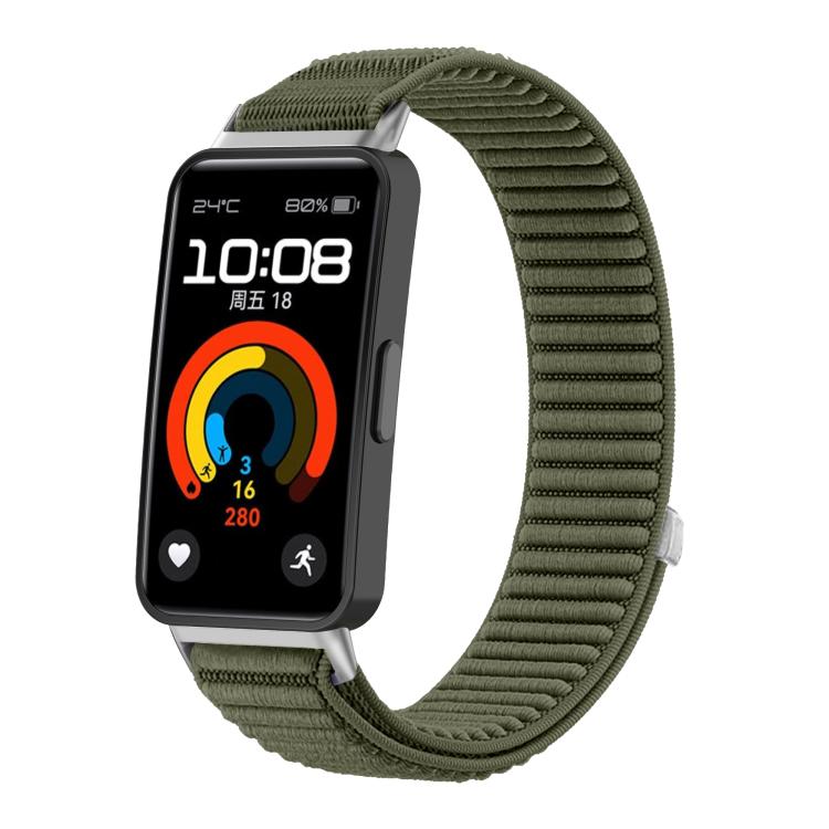 For Honor Band 10 / 9  Woven Nylon Hook And Loop Fastener Metal Interface Watch Band