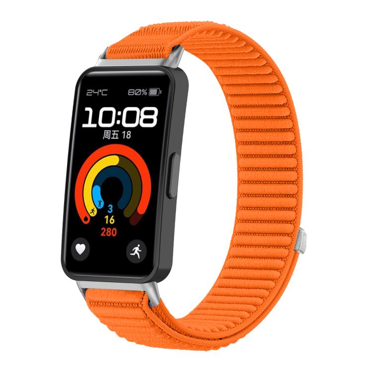 For Honor Band 10 / 9  Woven Nylon Hook And Loop Fastener Metal Interface Watch Band
