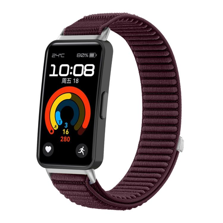 For Honor Band 10 / 9  Woven Nylon Hook And Loop Fastener Metal Interface Watch Band