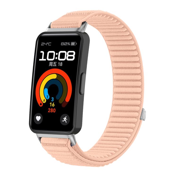 For Honor Band 10 / 9  Woven Nylon Hook And Loop Fastener Metal Interface Watch Band