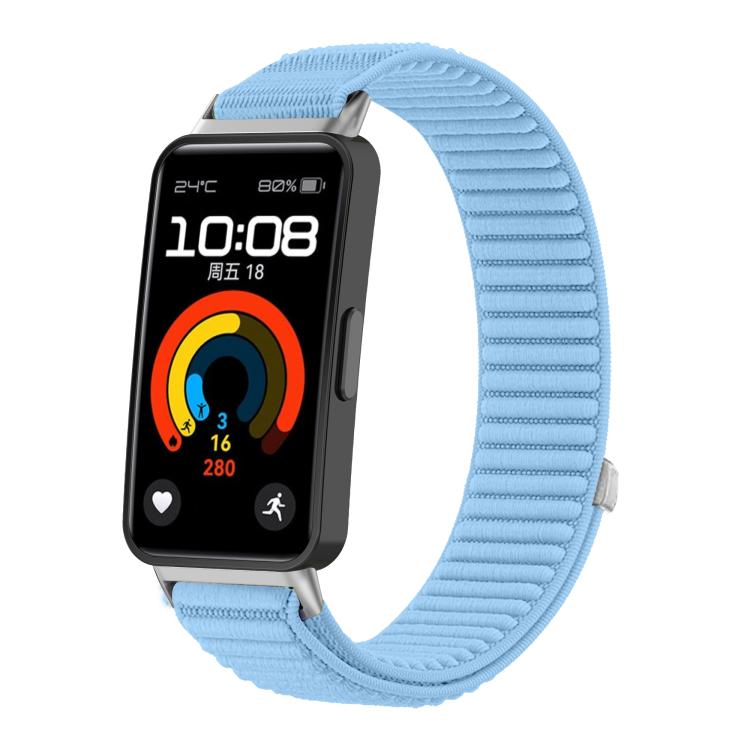 For Honor Band 10 / 9  Woven Nylon Hook And Loop Fastener Metal Interface Watch Band