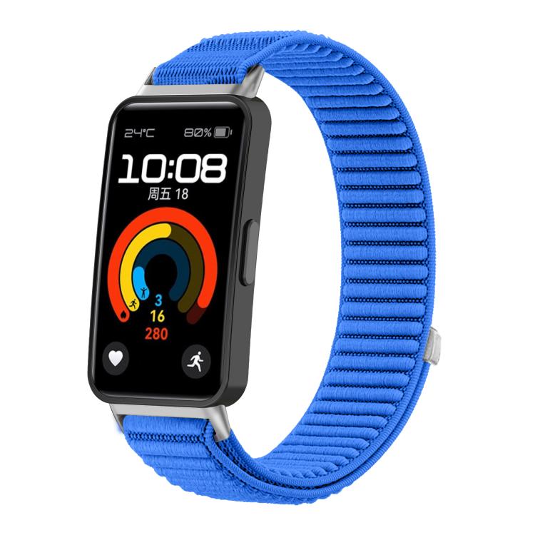 For Honor Band 10 / 9  Woven Nylon Hook And Loop Fastener Metal Interface Watch Band