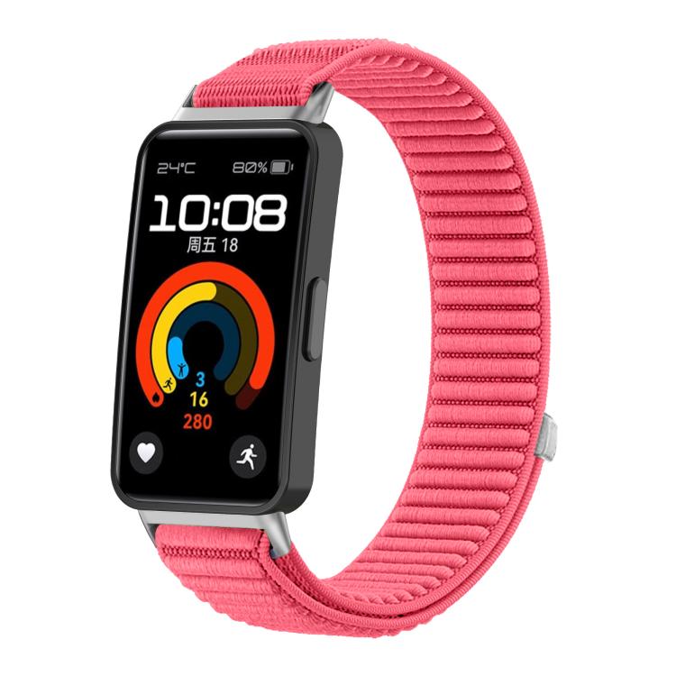 For Honor Band 10 / 9  Woven Nylon Hook And Loop Fastener Metal Interface Watch Band