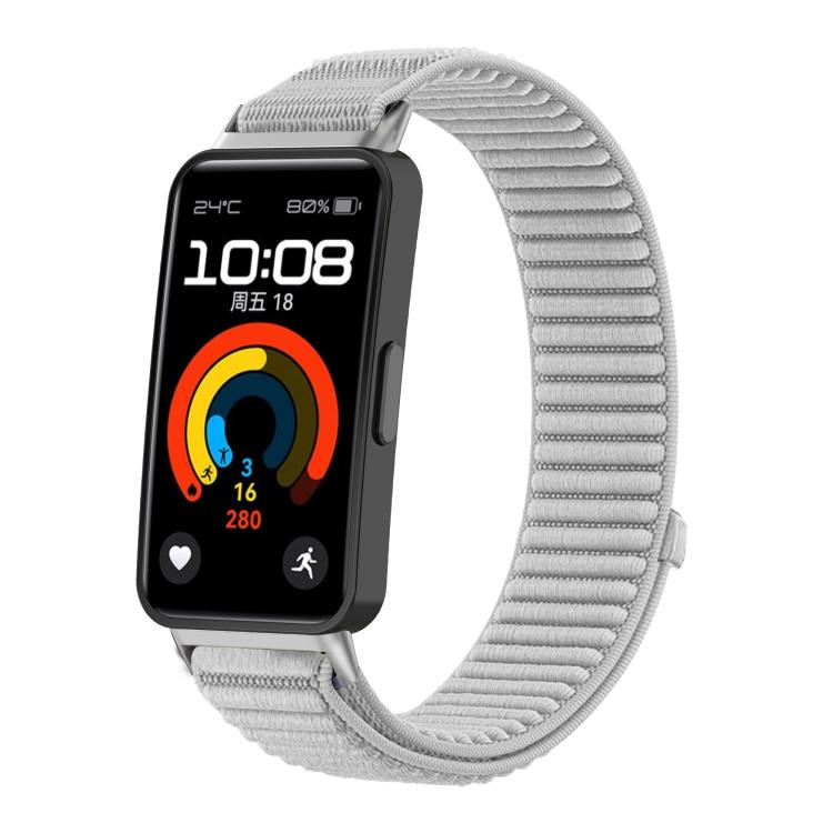 For Honor Band 10 / 9  Woven Nylon Hook And Loop Fastener Metal Interface Watch Band