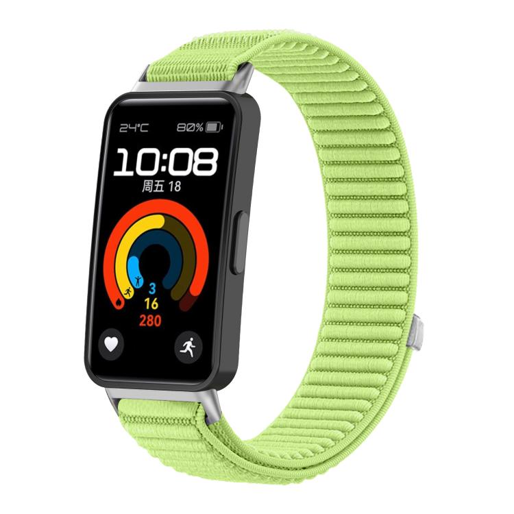 For Honor Band 10 / 9  Woven Nylon Hook And Loop Fastener Metal Interface Watch Band