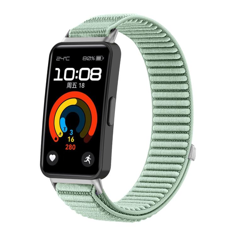 For Honor Band 10 / 9  Woven Nylon Hook And Loop Fastener Metal Interface Watch Band