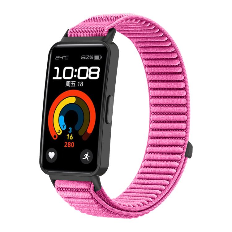 For Honor Band 10 / 9  Woven Nylon Hook And Loop Fastener Metal Interface Watch Band