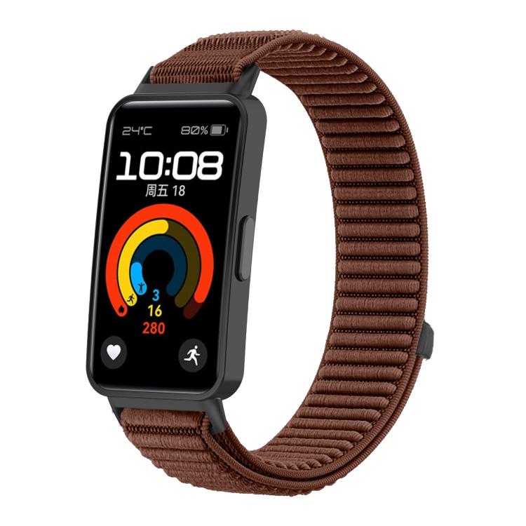 For Honor Band 10 / 9  Woven Nylon Hook And Loop Fastener Metal Interface Watch Band