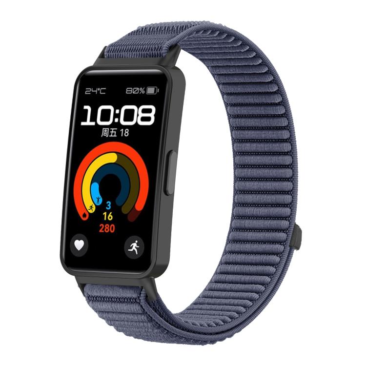For Honor Band 10 / 9  Woven Nylon Hook And Loop Fastener Metal Interface Watch Band