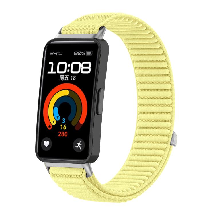 For Honor Band 10 / 9  Woven Nylon Hook And Loop Fastener Metal Interface Watch Band