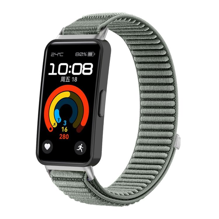 For Honor Band 10 / 9  Woven Nylon Hook And Loop Fastener Metal Interface Watch Band