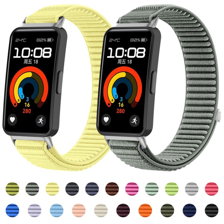 For Honor Band 10 / 9  Woven Nylon Hook And Loop Fastener Metal Interface Watch Band