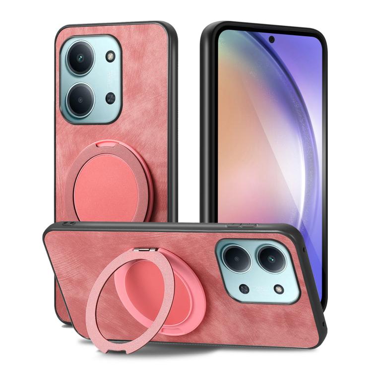 For Redmi 15C 5G / 4G Glodal 171mm Retro Leather Rotation Round Holder Phone Case