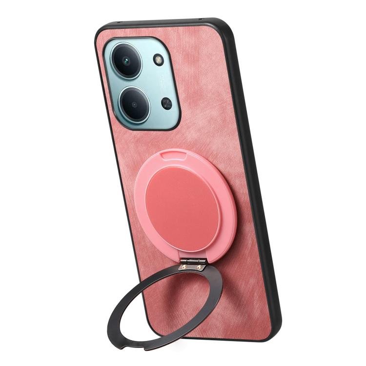 For Redmi 15C 5G / 4G Glodal 171mm Retro Leather Rotation Round Holder Phone Case