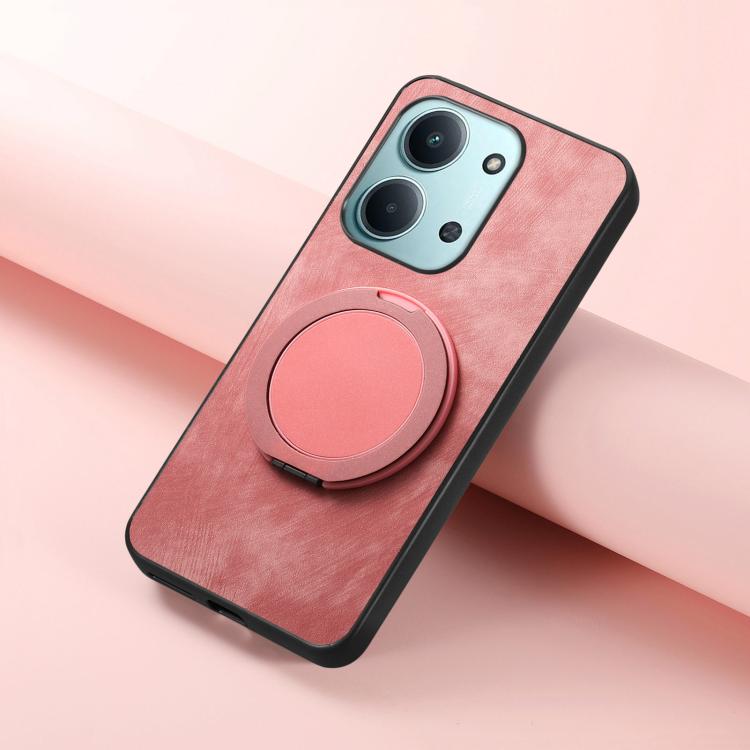 For Redmi 15C 5G / 4G Glodal 171mm Retro Leather Rotation Round Holder Phone Case