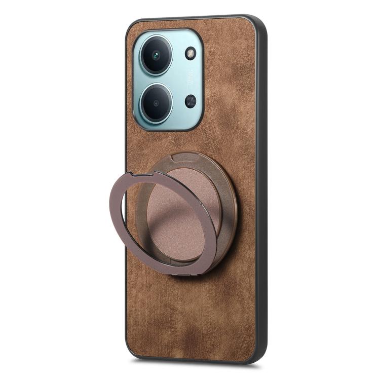 For Redmi 15C 5G / 4G Glodal 171mm Retro Leather Rotation Round Holder Phone Case