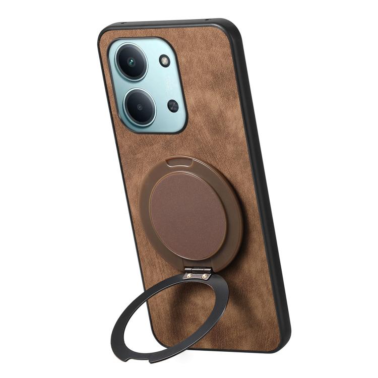 For Redmi 15C 5G / 4G Glodal 171mm Retro Leather Rotation Round Holder Phone Case