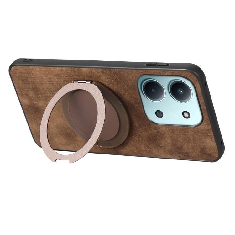 For Redmi 15C 5G / 4G Glodal 171mm Retro Leather Rotation Round Holder Phone Case