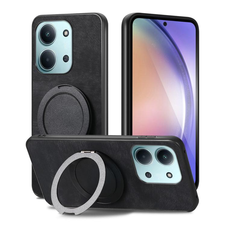For Redmi 15C 5G / 4G Glodal 171mm Retro Leather Rotation Round Holder Phone Case