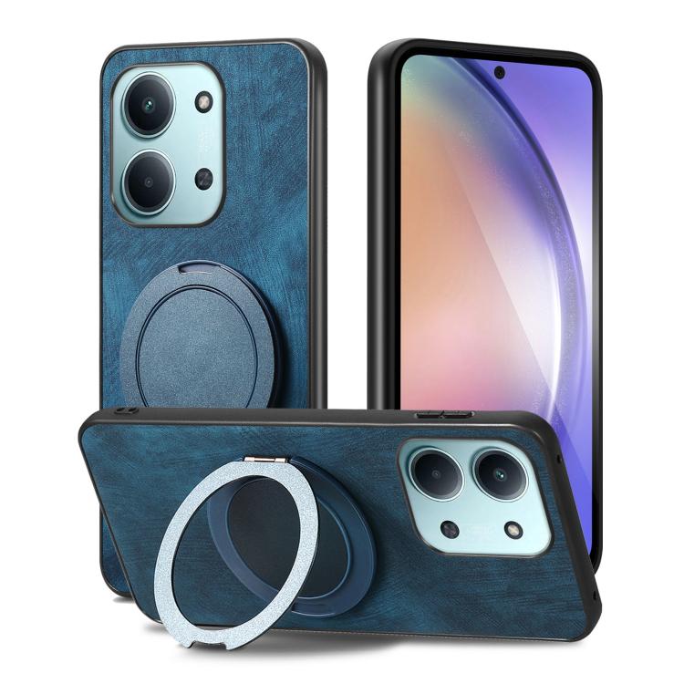 For Redmi 15C 5G / 4G Glodal 171mm Retro Leather Rotation Round Holder Phone Case