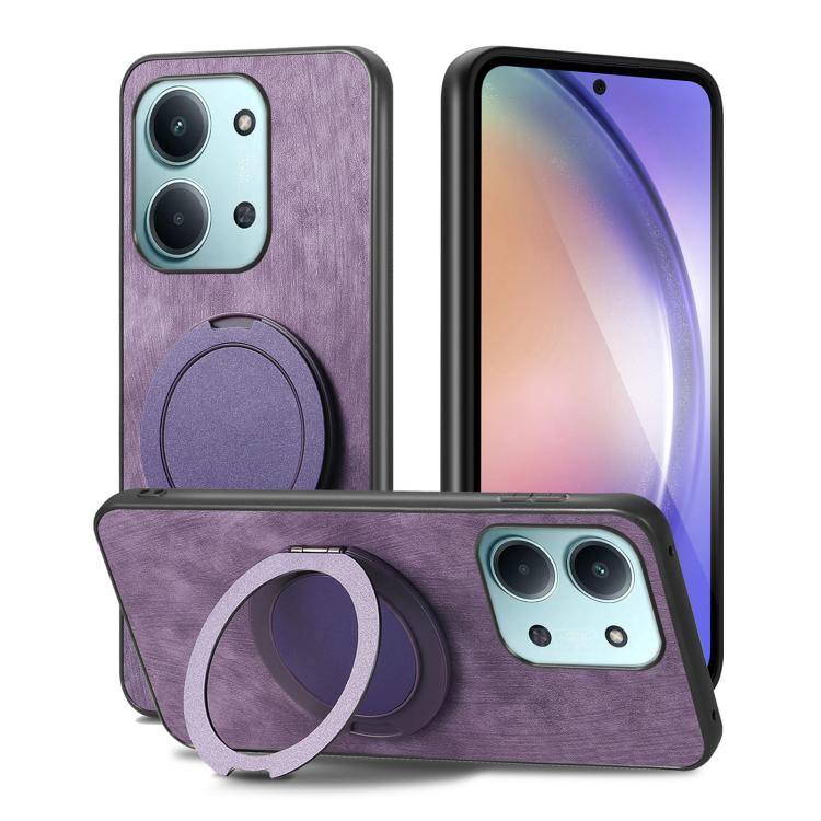 For Redmi 15C 5G / 4G Glodal 171mm Retro Leather Rotation Round Holder Phone Case