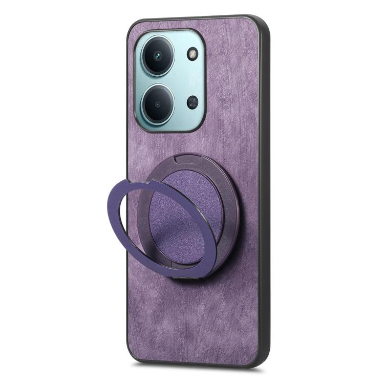 For Redmi 15C 5G / 4G Glodal 171mm Retro Leather Rotation Round Holder Phone Case