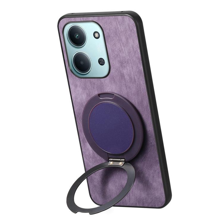 For Redmi 15C 5G / 4G Glodal 171mm Retro Leather Rotation Round Holder Phone Case