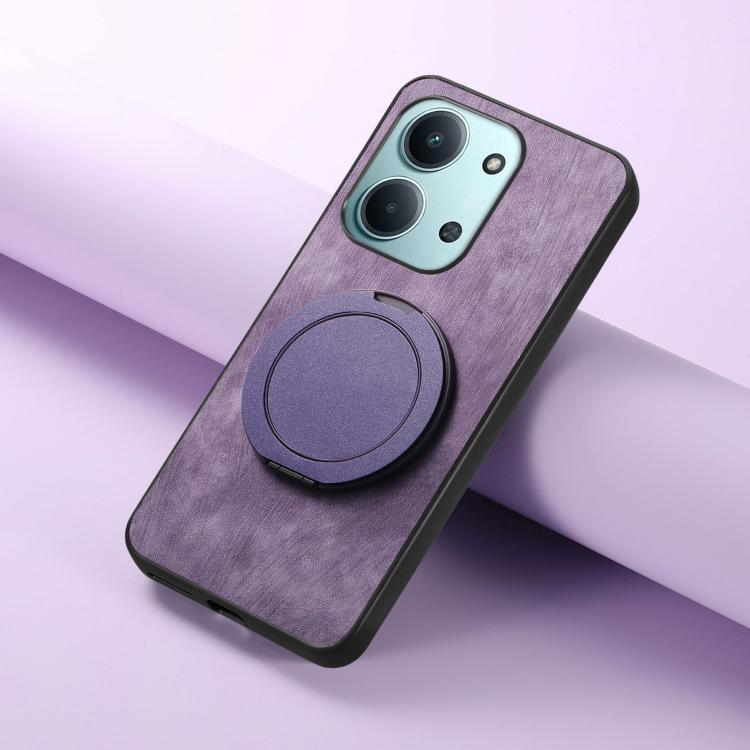 For Redmi 15C 5G / 4G Glodal 171mm Retro Leather Rotation Round Holder Phone Case