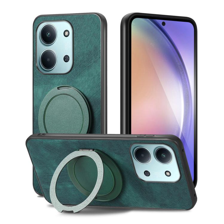 For Redmi 15C 5G / 4G Glodal 171mm Retro Leather Rotation Round Holder Phone Case